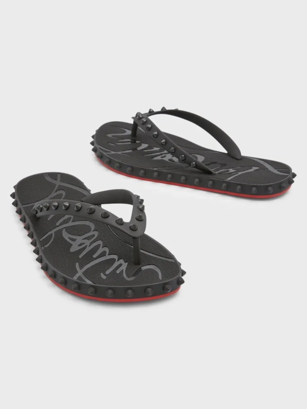 Christian Louboutin Loubi Donna Spike Flip Flops - Picture 1 of 8